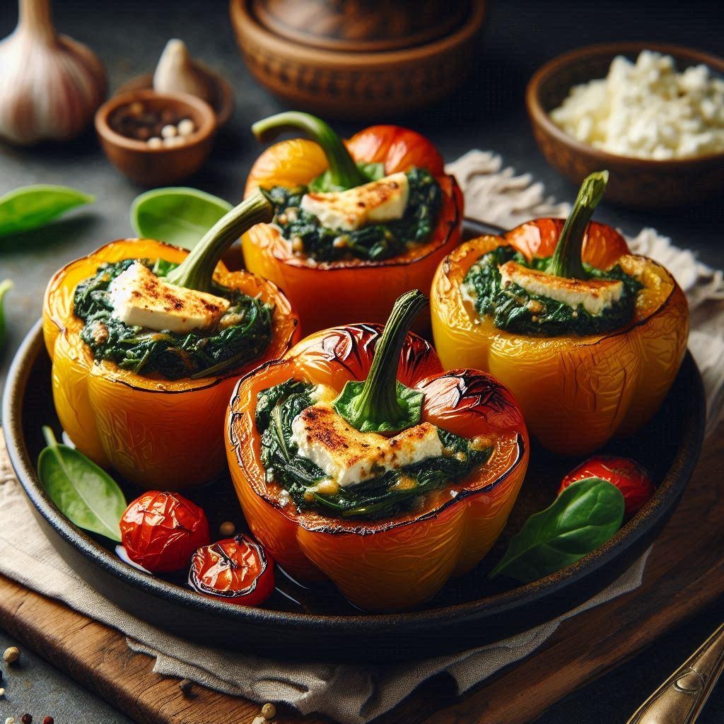 Spinach and Feta Stuffed Peppers